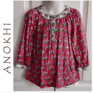 Anokhi Elephant Tunic Blouse (Indian Brand)